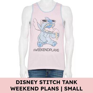 Disney Stitch Men’s Tank Top Cotton Blend #WEEKENDPLANS Ice Cream Vacationcore
